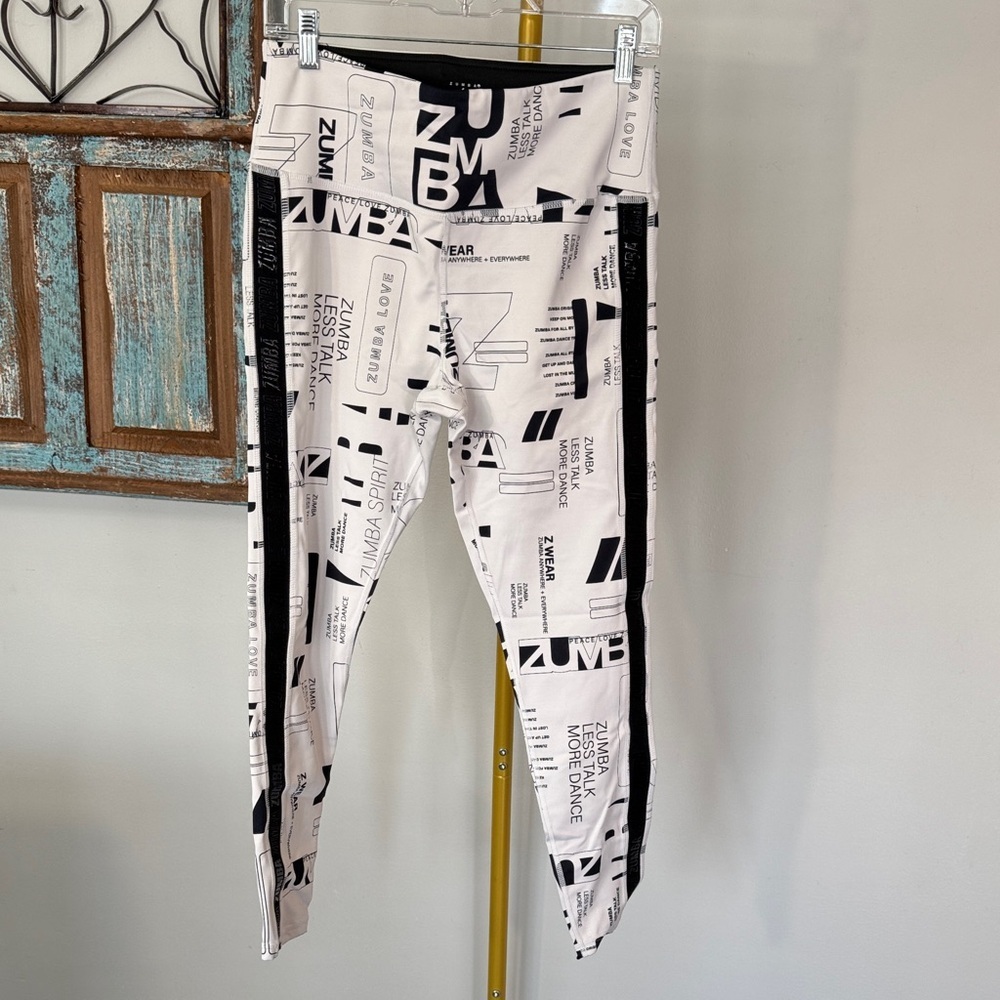 Zumba Fitness Kids Black and White Logo Graphic Leggings